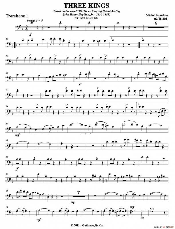 THREE KINGS（第一长号分谱）