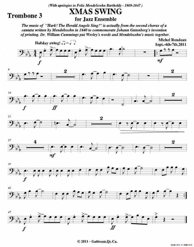 XMAS SWING（第三长号分谱）