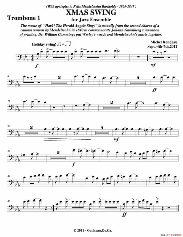 XMAS SWING（第一长号分谱）