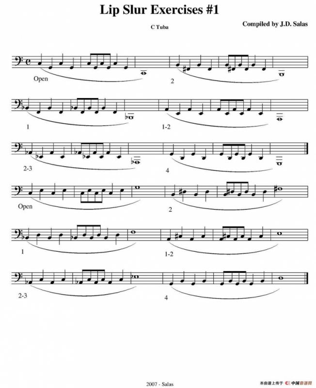 Lip Slur Exercise - C Tuba（大号练习教材选曲）