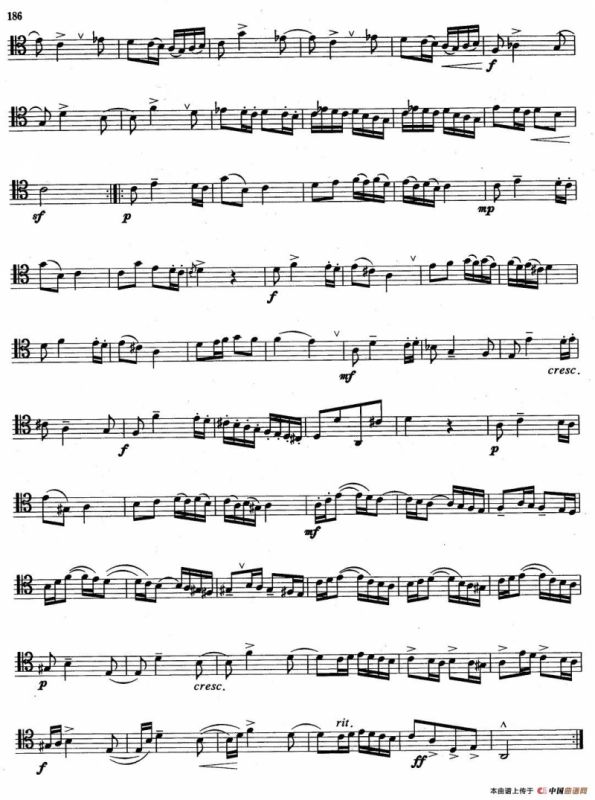 B组乐曲：第三奏鸣曲（长号）