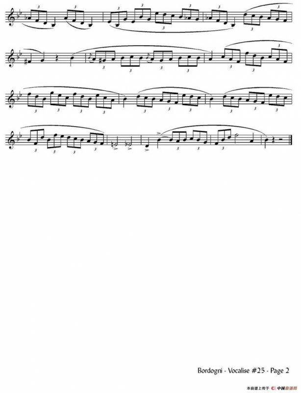 Bordogni - Vocalise #25（小号）