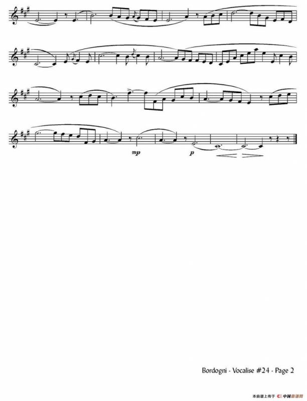 Bordogni - Vocalise #24（小号）