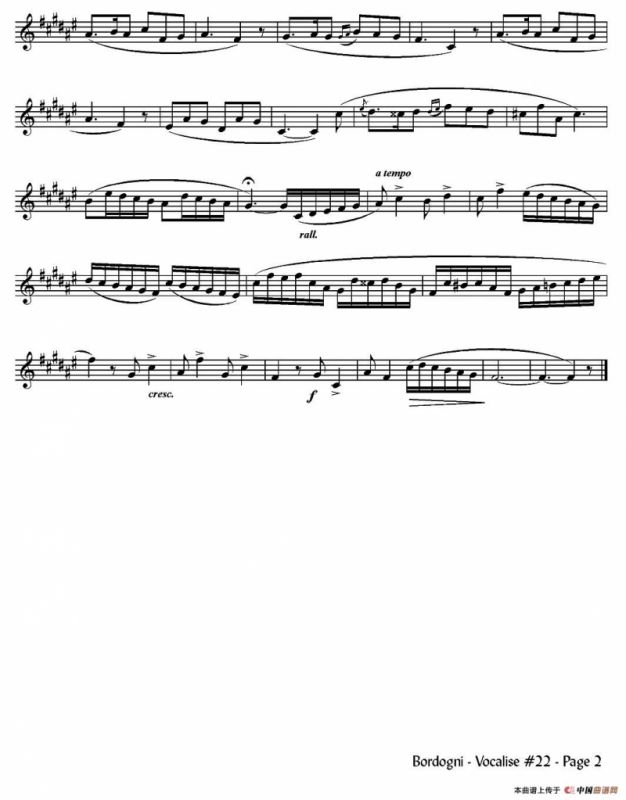 Bordogni - Vocalise #22（小号）