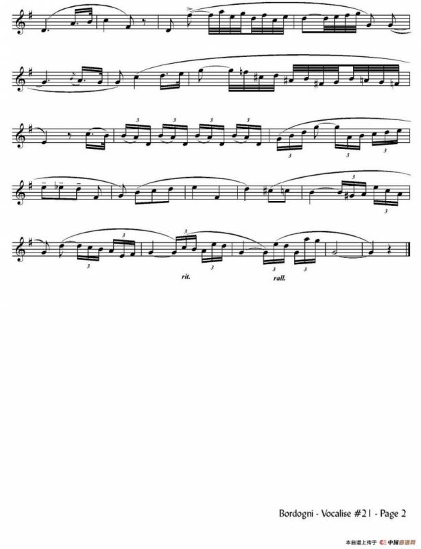 Bordogni - Vocalise #21（小号）