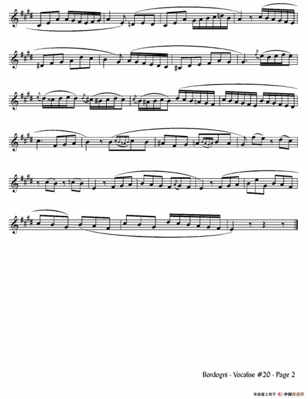 Bordogni - Vocalise #20（小号）