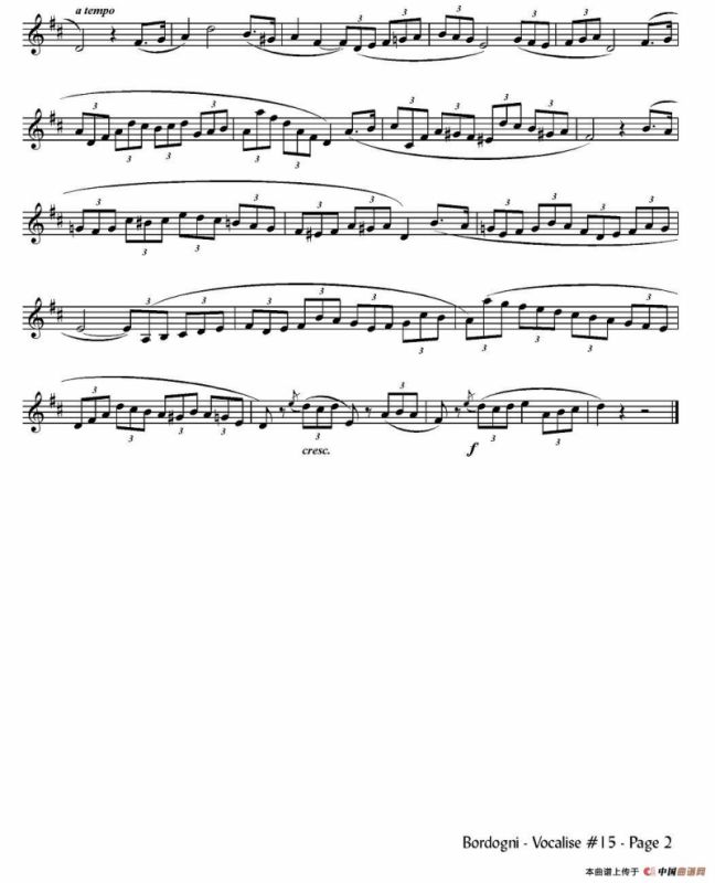 Bordogni - Vocalise #15（小号）