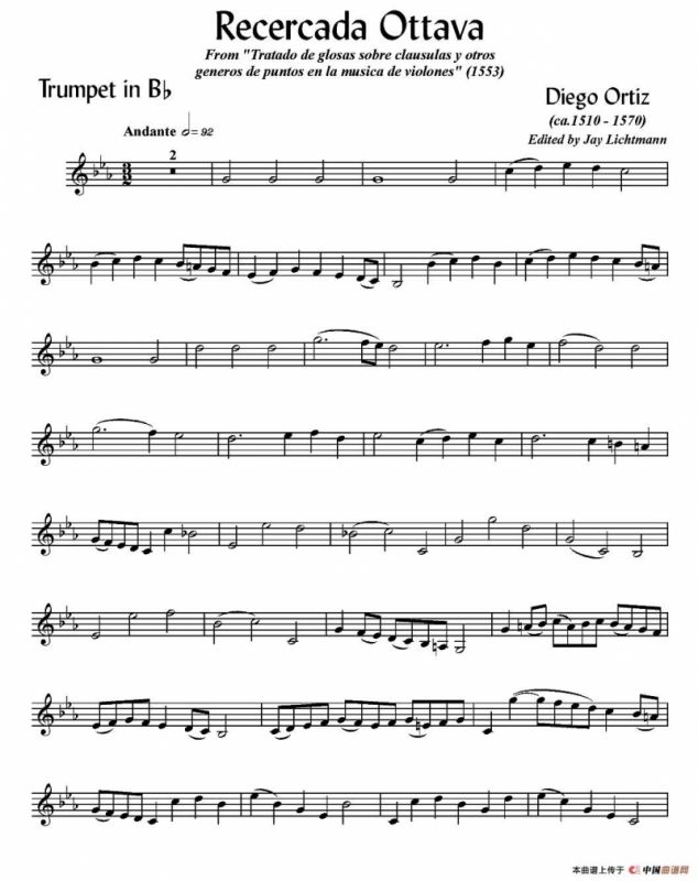 Recercada Ottava （小号谱）