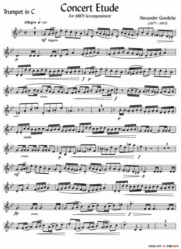 Concert Etude （音乐会练习曲、C调）（小号）