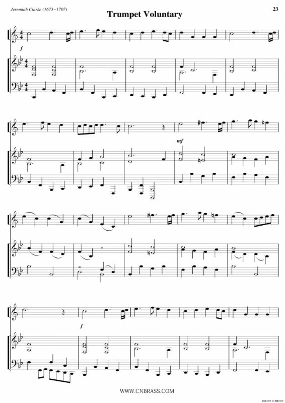 Trumpet Voluntary（小号+钢琴伴奏）