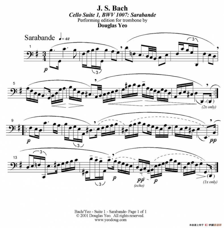 Douglas Yeo - Sarabande（萨拉班德舞曲）（低音长号）