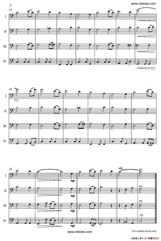 Amazing Grace（长号四重奏）