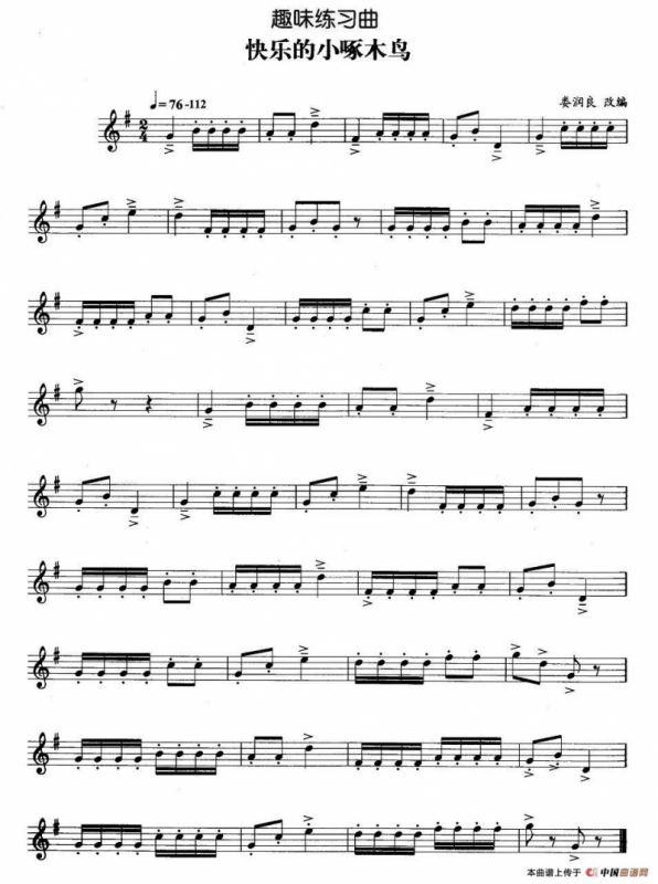 趣味练习曲：快乐的小琢木鸟