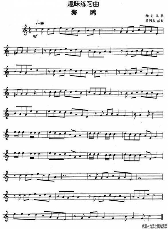 趣味练习曲：海鸥