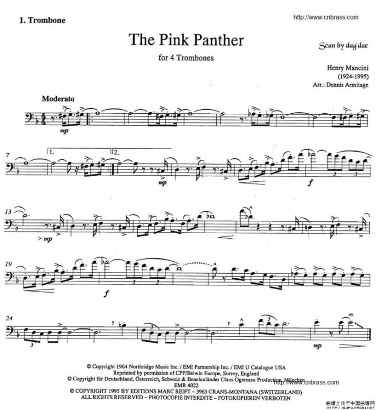 The Pink Panther（《粉红豹》长号四重奏）