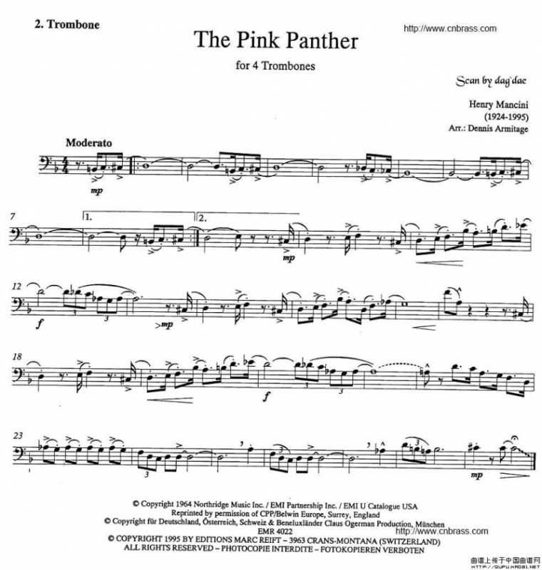 The Pink Panther（《粉红豹》长号四重奏）
