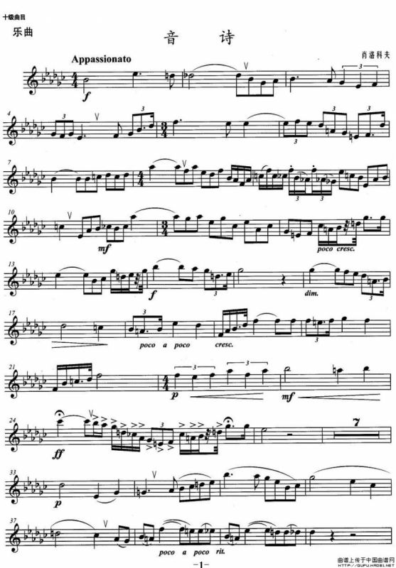 小号考级十级：音诗