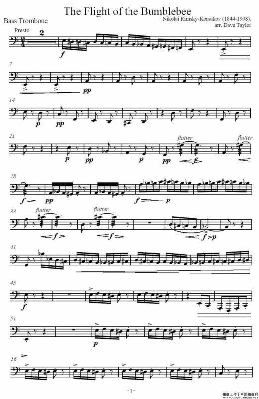 The Flight of the BumBlebee（低音长号）