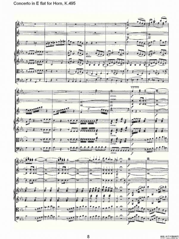 Concerto in E flat for Horn, K.495（Eb调法国号协奏曲, K.4）
