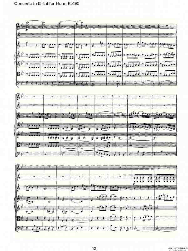 Concerto in E flat for Horn, K.495（Eb调法国号协奏曲, K.4）