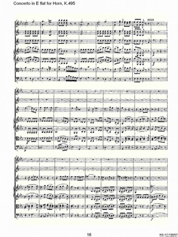 Concerto in E flat for Horn, K.495（Eb调法国号协奏曲, K.4）