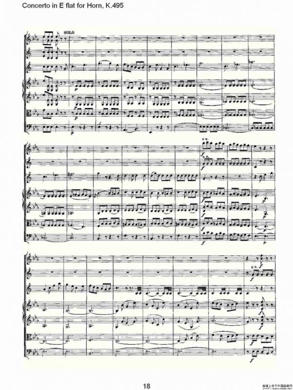 Concerto in E flat for Horn, K.495（Eb调法国号协奏曲, K.4）