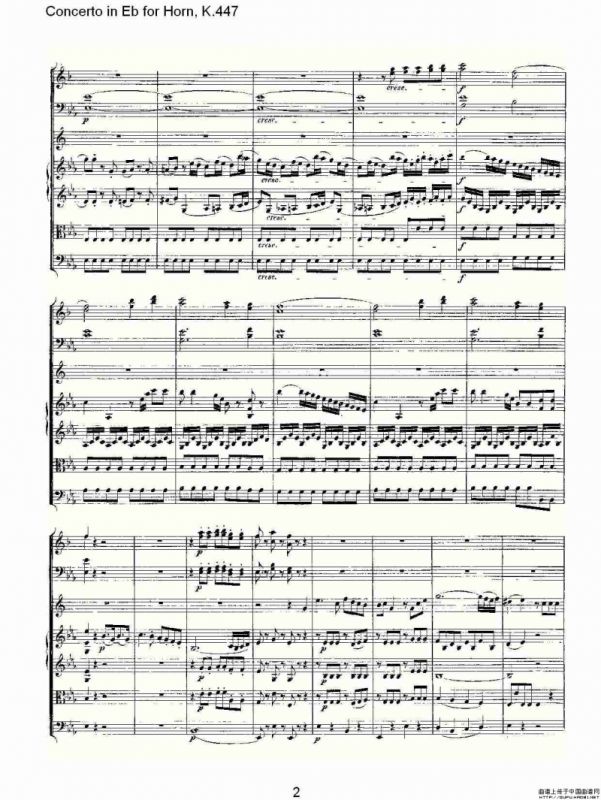 Concerto in Eb for Horn, K.447（Eb调法国号协奏曲, K.447）