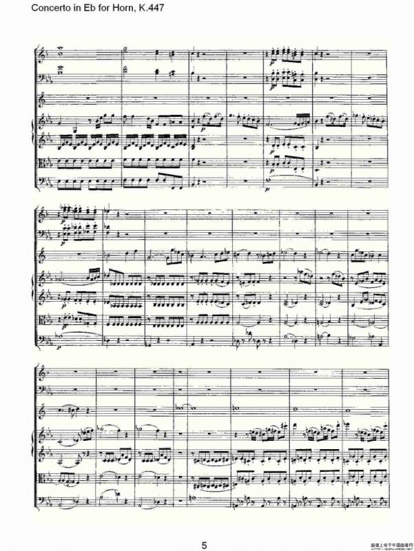 Concerto in Eb for Horn, K.447（Eb调法国号协奏曲, K.447）