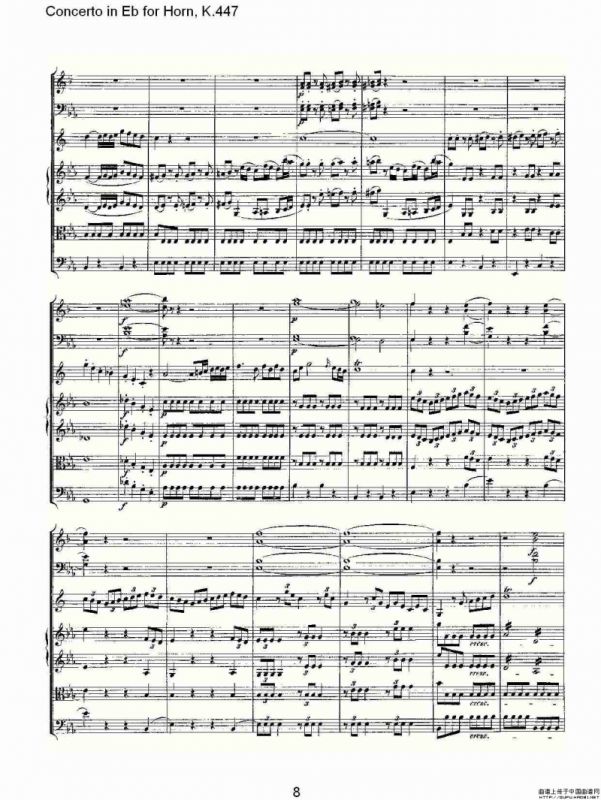 Concerto in Eb for Horn, K.447（Eb调法国号协奏曲, K.447）