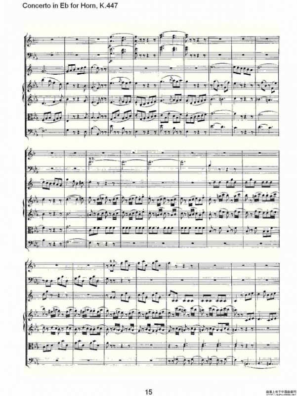 Concerto in Eb for Horn, K.447（Eb调法国号协奏曲, K.447）