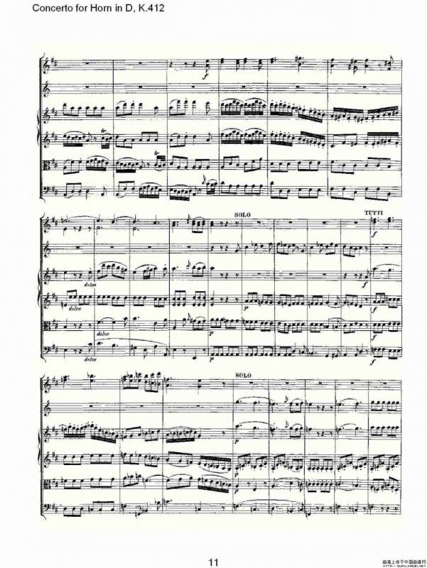 Concerto for Horn in D, K.412（D调法国号协奏曲, K.412）