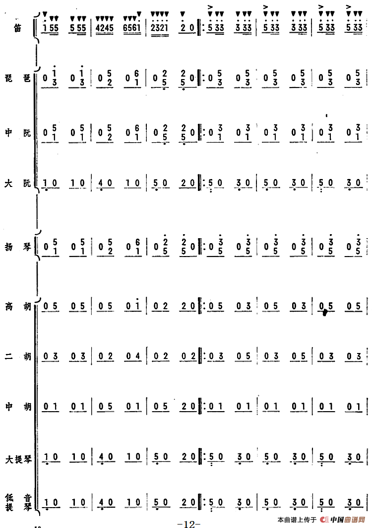 人民的邮递员（笛子独奏+乐队伴奏曲总谱）