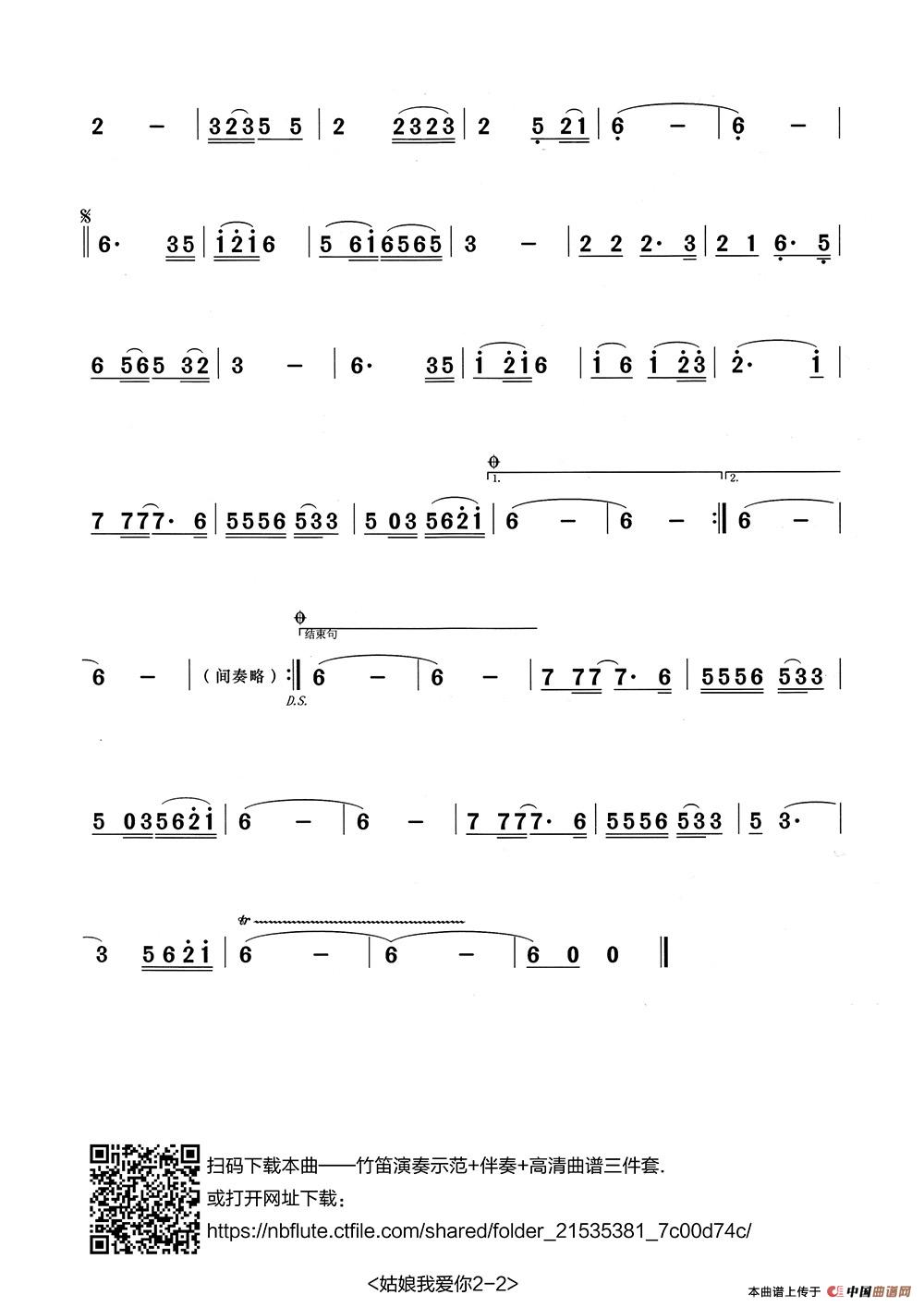 姑娘我爱你（张宏笛子编配版）