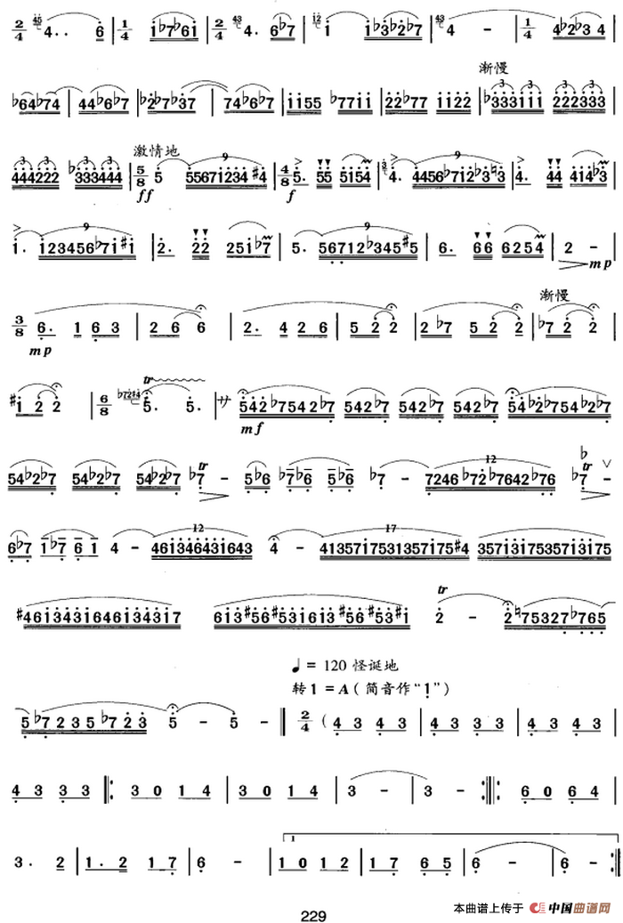 笛箫十级考级曲目：阿诗玛叙事诗