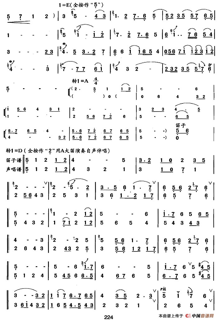 笛箫十级考级曲目：兵车行