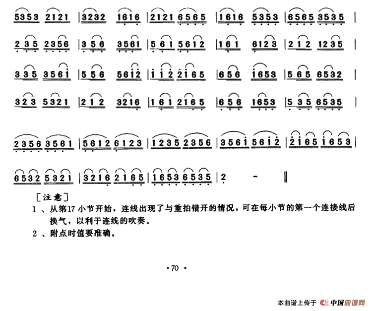 笛子分音连音练习