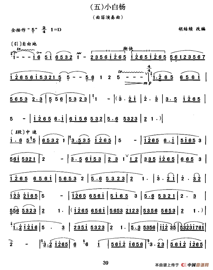 小白杨（曲笛）