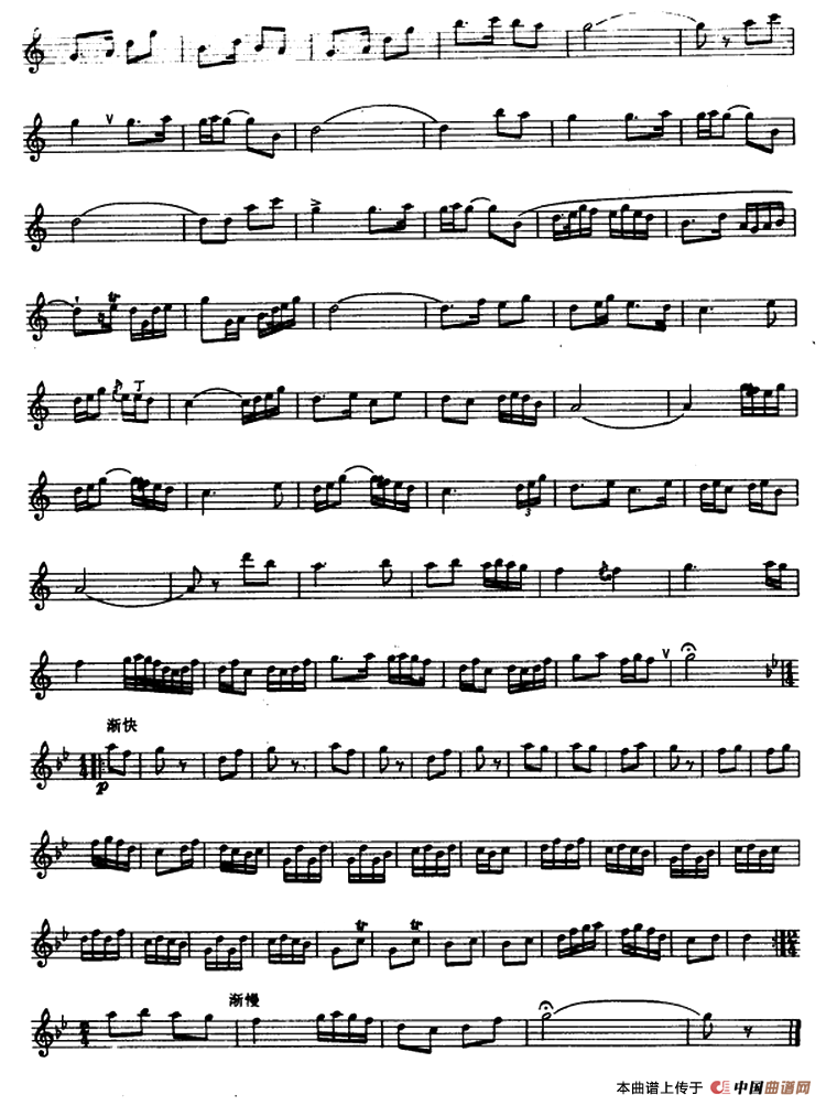 双声恨（箫）（张维良整理、五线谱）