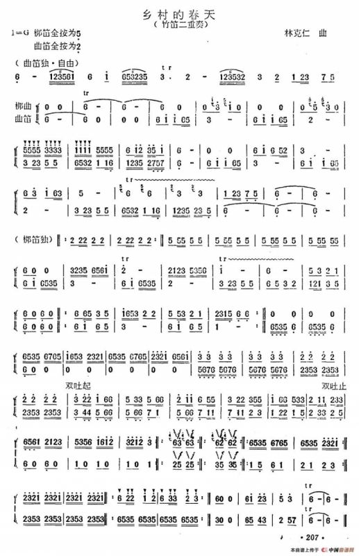 乡村的春天（竹笛二重奏）