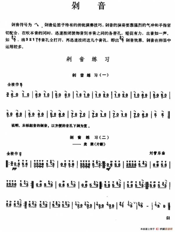笛子剁音练习