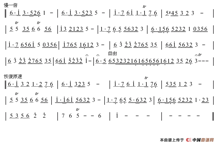 大江东去（箫谱）