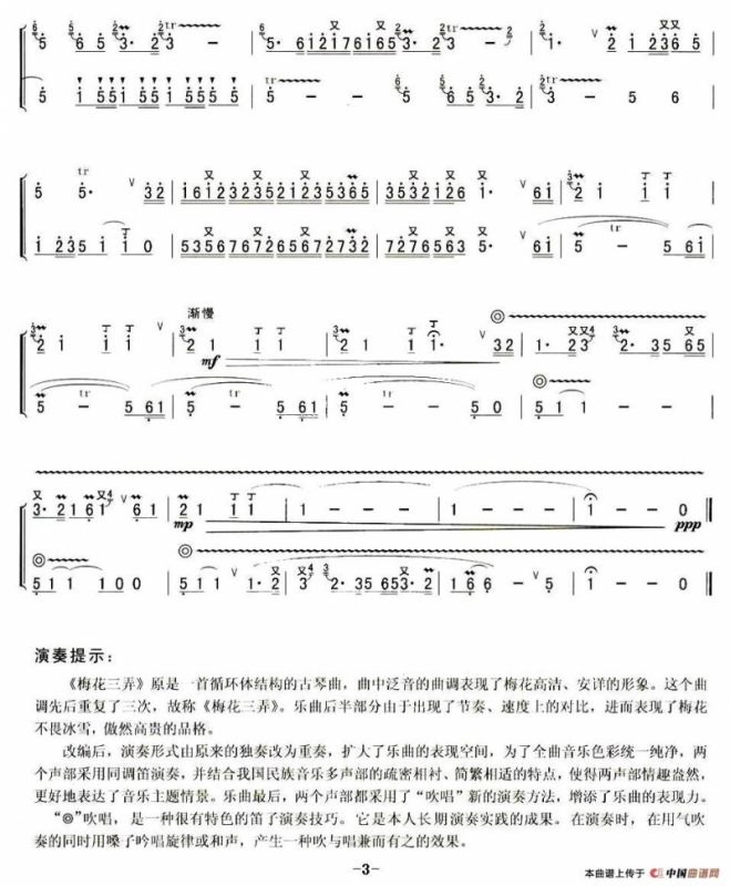 梅花三弄（孙学建改编版、二重奏）