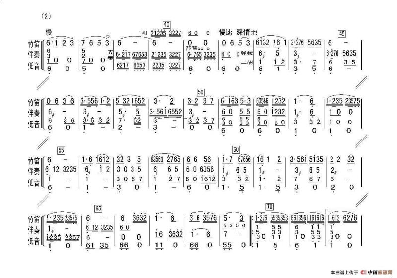 关东风情（笛子独奏、伴奏总谱）