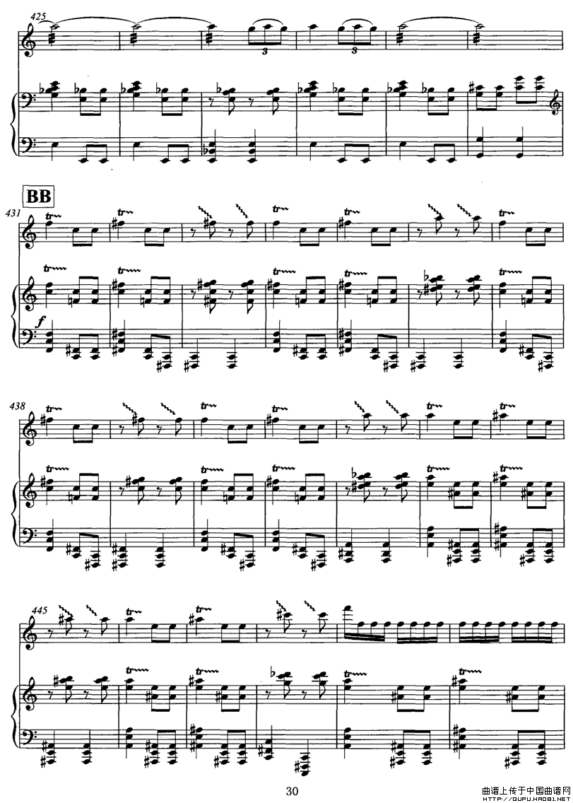 飞歌（笛子协奏曲+钢琴伴奏)P21—3）