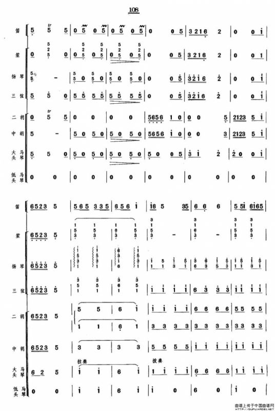 牧笛（笛子独奏+民乐队伴奏总谱）