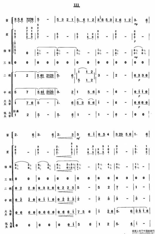 牧笛（笛子独奏+民乐队伴奏总谱）