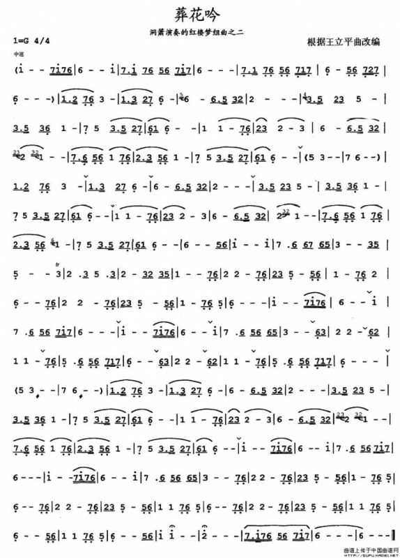 葬花吟（洞箫谱）