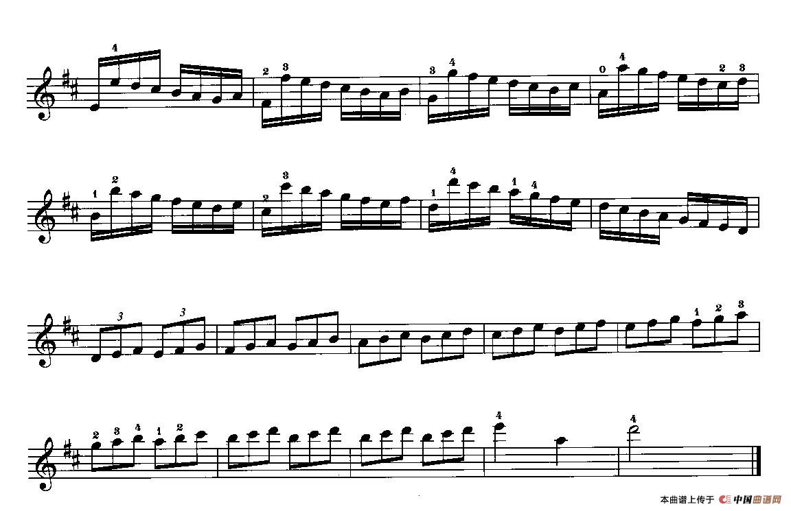 二胡七声音阶换把练习