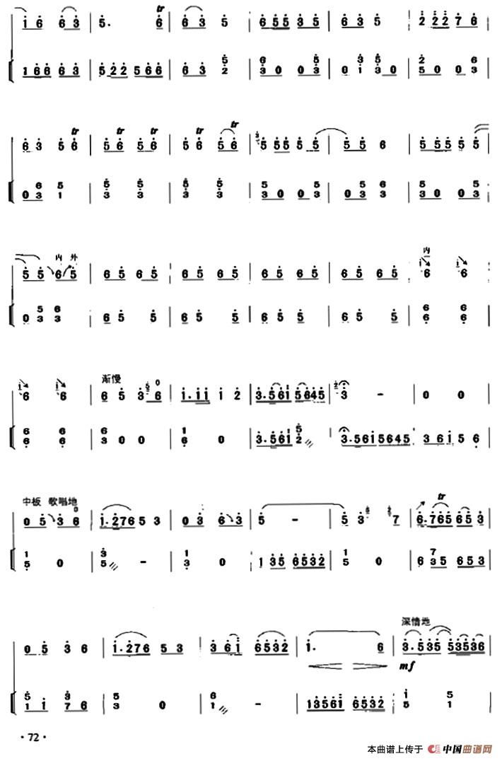 乡村晚会（扬琴伴奏谱）