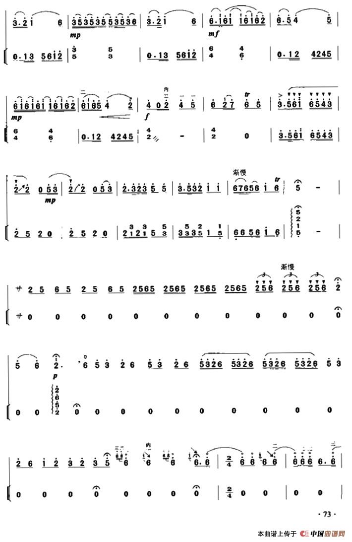 乡村晚会（扬琴伴奏谱）